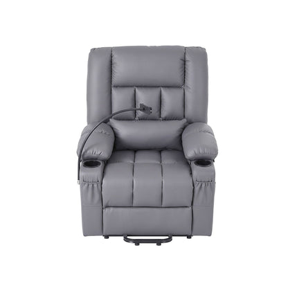 Power Lift Recliner Chair Massage Heat Grey | HomeAndLiving - 4