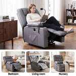 Power Lift Recliner Chair Massage Heat Grey | HomeAndLiving