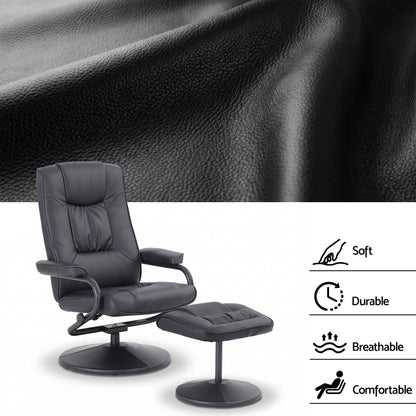 Swivel Recliner Chair Ottoman Set PU Leather | HomeAndLiving - 7