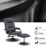 Swivel Recliner Chair Ottoman Set PU Leather | HomeAndLiving