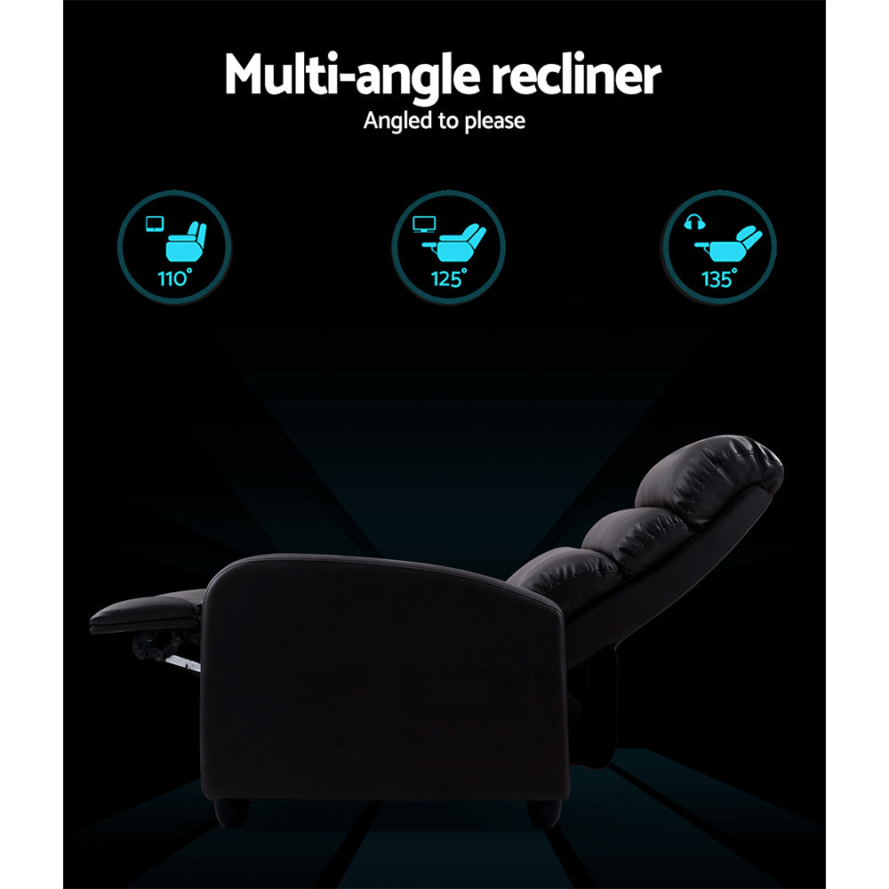 Recliner Armchair Brown Leather Bolivia