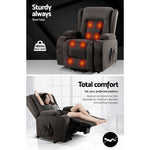 Electric Recliner Chair Lift Heated Massage Chairs Fabric Lounge Sofa