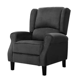 Recliner Chair Sofa Lounge Soft Suede Armchair Couch Charcoal