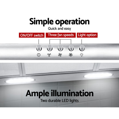 900Mm Range Hood 90Cm Rangehood Stainless Steel