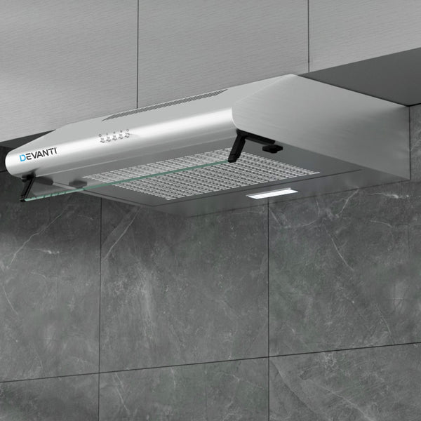  Range Hood 60Cm Rangehood Kitchen Canopy Led Light Stainless Steel