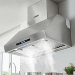 900mm Range Hood 3-Speed Fan LED Display Remote Control