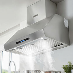 900mm Range Hood 3-Speed Fan LED Display Remote Control