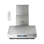 900mm Range Hood 3-Speed Fan LED Display Remote Control