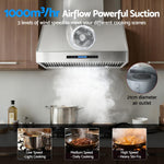 900mm Range Hood 3-Speed Fan LED Display Remote Control