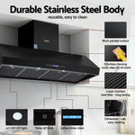 1500mm Commercial BBQ Range Hood Dual Motor W/ Remote Control Black