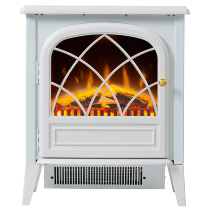 Electric Fire Stove White Compact
