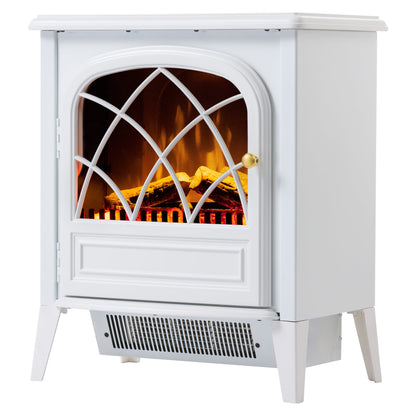 Electric Fire Stove White Compact