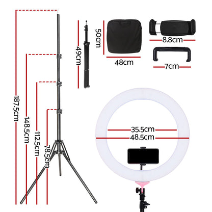 Ring Light 19" Tripod Stand Pink