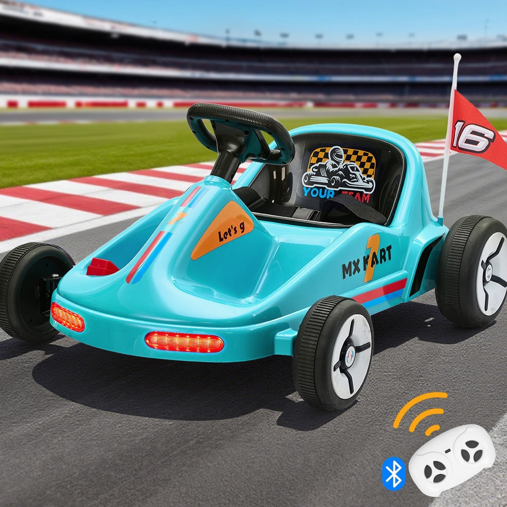 Ride on Car Electric Kart with Light Bluetooth Blue