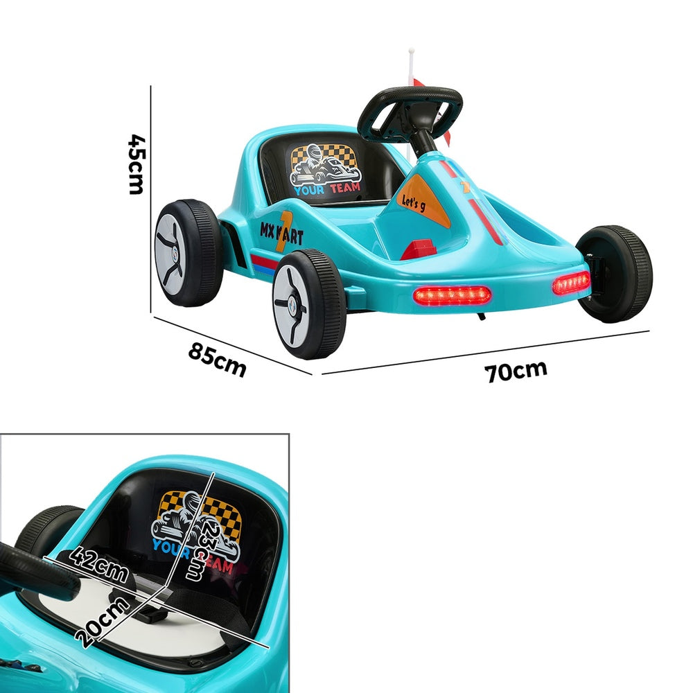 Ride on Car Electric Kart with Light Bluetooth Blue