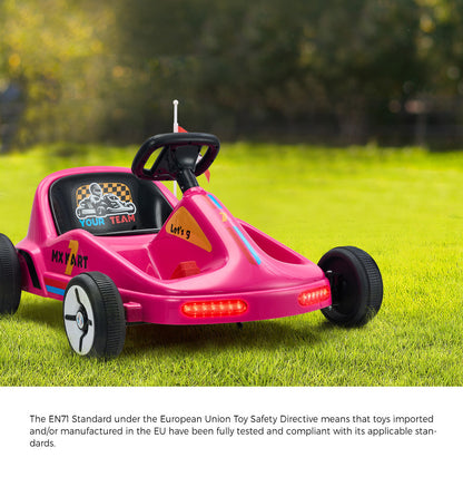 Ride on Car Electric Kart with Light Bluetooth Pink