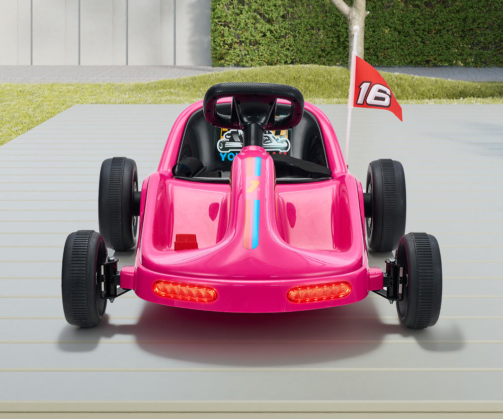 Ride on Car Electric Kart with Light Bluetooth Pink