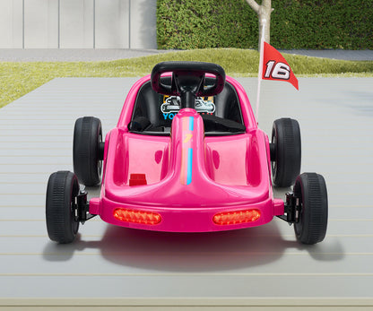Ride on Car Electric Kart with Light Bluetooth Pink