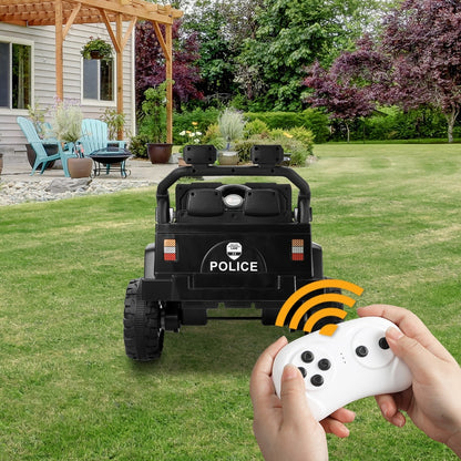 Kids Police Ride On Car 12V Electric Remote Control Battery