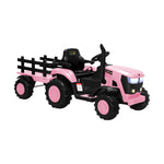 XL Kids Ride On Tractor 12V with Trailer Remote Green