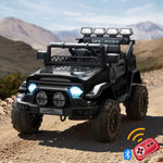 Ride-On Electric Jeep Car with Bluetooth Black Kids Battery Powered Toy