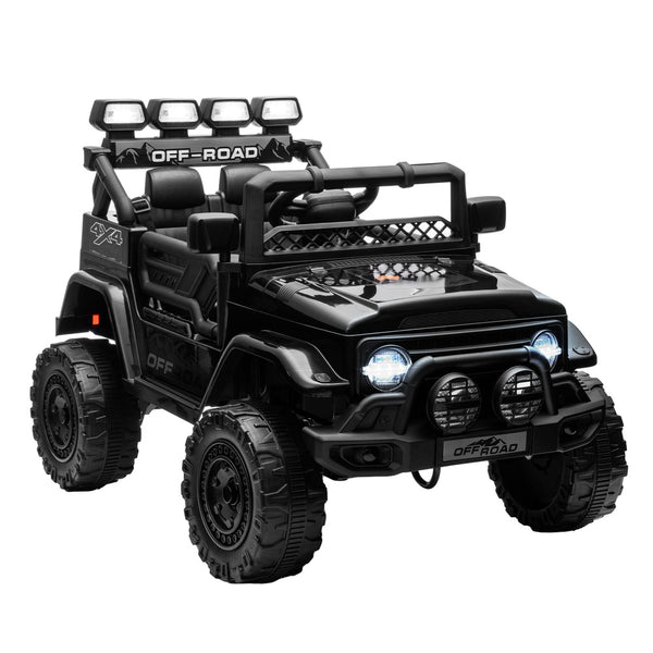  Ride-On Electric Jeep Car with Bluetooth Black Kids Battery Powered Toy