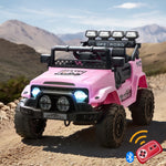 Ride-On Electric Jeep Car Bluetooth Pink Kids Toy Battery-Powered Vehicle