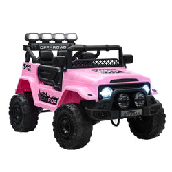 Ride-On Electric Jeep Car Bluetooth Pink Kids Toy Battery-Powered Vehicle