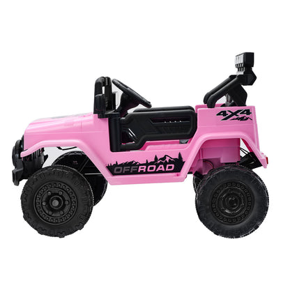 Ride-On Electric Jeep Car Bluetooth Pink Kids Toy Battery-Powered Vehicle