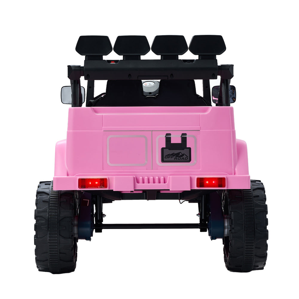 Ride-On Electric Jeep Car Bluetooth Pink Kids Toy Battery-Powered Vehicle