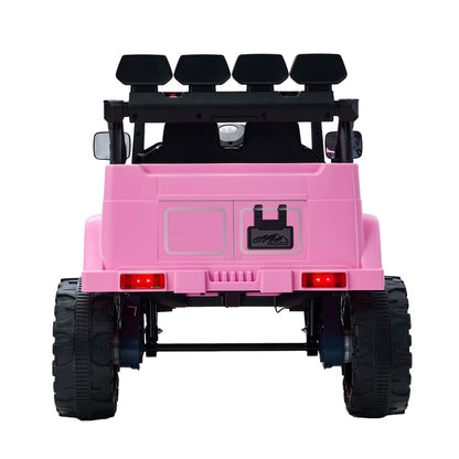 Ride-On Electric Jeep Car Bluetooth Pink Kids Toy Battery-Powered Vehicle