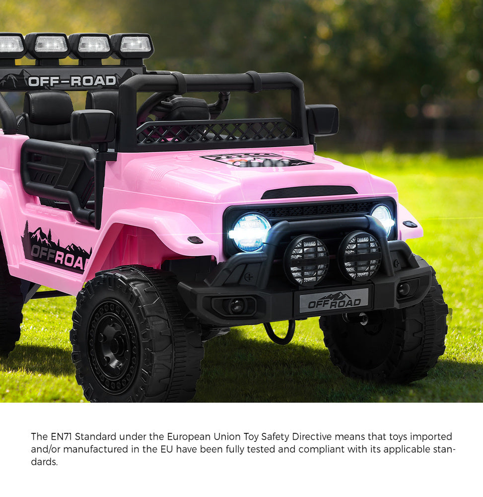 Ride-On Electric Jeep Car Bluetooth Pink Kids Toy Battery-Powered Vehicle