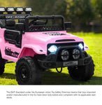 Ride-On Electric Jeep Car Bluetooth Pink Kids Toy Battery-Powered Vehicle