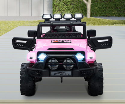 Ride-On Electric Jeep Car Bluetooth Pink Kids Toy Battery-Powered Vehicle