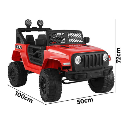 Jeep Kids Ride On Car with 12V Battery Twin Motors and Remote Control Red