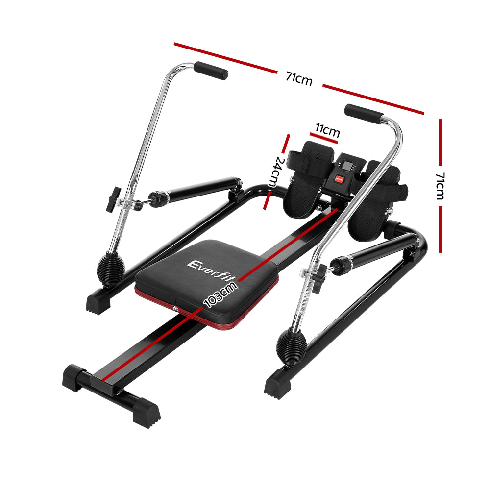 Rowing Machine Rower Hydraulic Resistance Fitness Gym Home Cardio