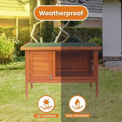 Rabbit Hutch Wooden 2 Section 91.5x45x70cm