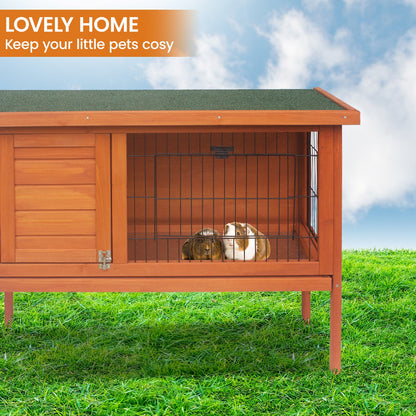 Rabbit Hutch Wooden 2 Section 91.5x45x70cm