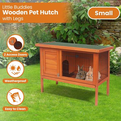 Rabbit Hutch Wooden 2 Section 91.5x45x70cm