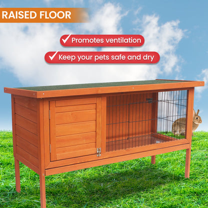 Rabbit Hutch Large Wooden 120x50x70cm