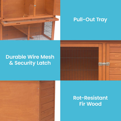 Rabbit Hutch 2 Storey Wooden 111.5x45x92cm