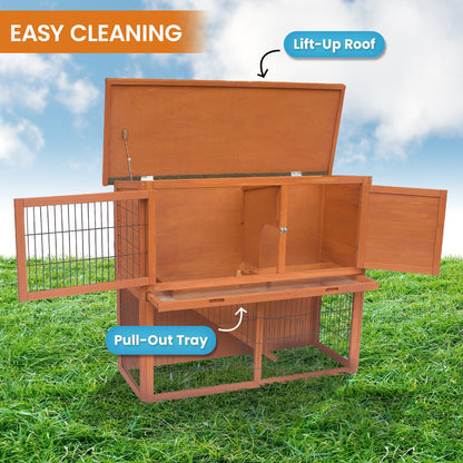 Rabbit Hutch 2 Storey Wooden 111.5x45x92cm