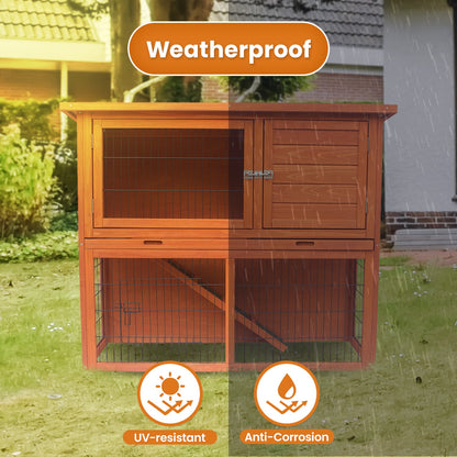Rabbit Hutch 2 Storey Wooden 111.5x45x92cm