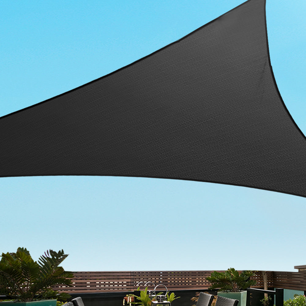 Shade Sail 5X5X5M Triangle 280Gsm 98% Black Shade Cloth