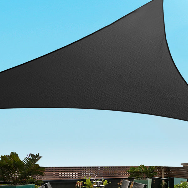 Shade Sail 5X5X5M Triangle 280Gsm 98% Black Shade Cloth