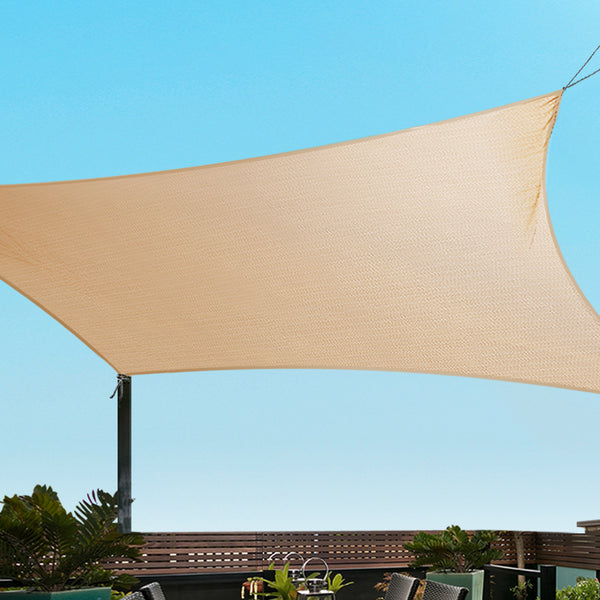  Sun Shade Sail Cloth Shadecloth Rectangle Heavy Duty Sand Canopy 3X4M