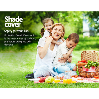 Shade Sail 4X6M Rectangle 280Gsm 98% Black Shade Cloth