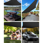 Shade Sail 5X7M Rectangle 280Gsm 98% Black Shade Cloth