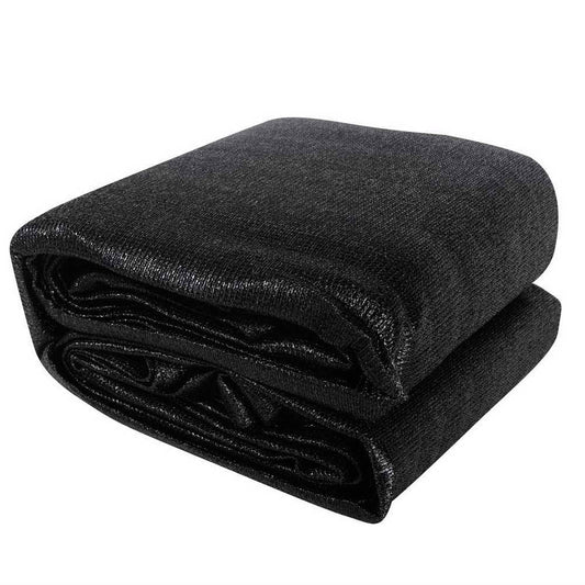 Shade Sail 6X8M Rectangle 280Gsm 98% Black Shade Cloth