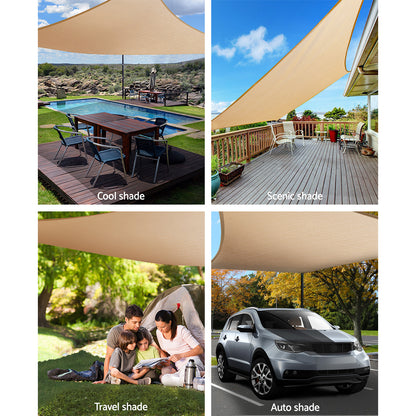 Waterproof Shade Sail 3X5M Rectangle Sand 95% Shade Cloth